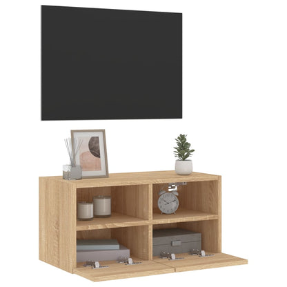 vidaXL TV Wall Cabinet Sonoma Oak 60x30x30 cm Engineered Wood