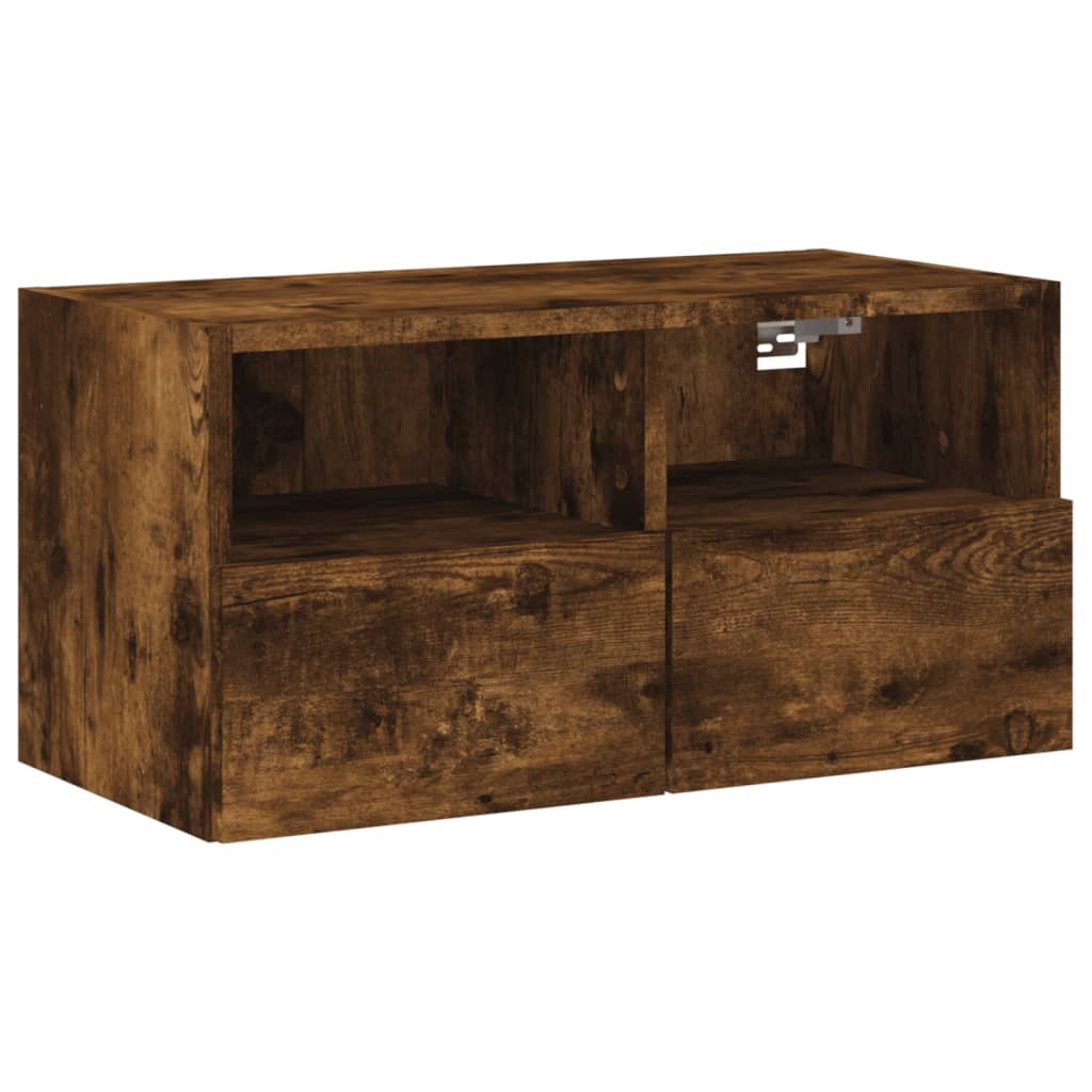 vidaXL TV Wall Cabinet Smoked Oak 60x30x30 cm Engineered Wood