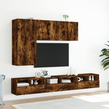 vidaXL TV Wall Cabinet Smoked Oak 60x30x30 cm Engineered Wood