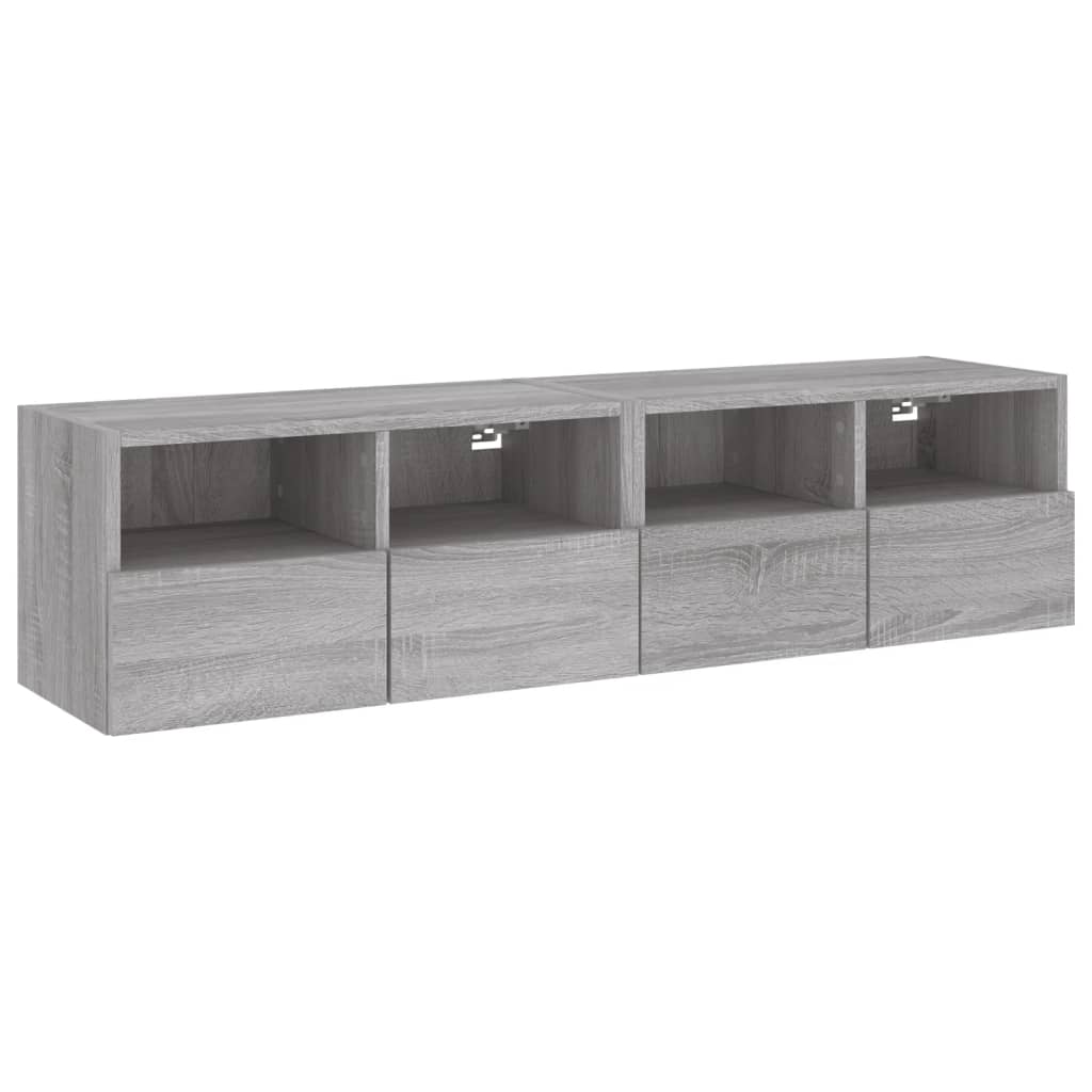 vidaXL TV Wall Cabinets 2 pcs Grey Sonoma 60x30x30 cm Engineered Wood