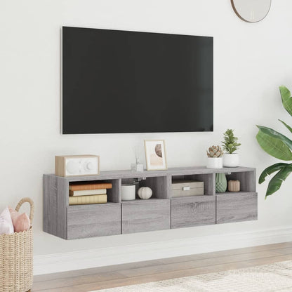 vidaXL TV Wall Cabinets 2 pcs Grey Sonoma 60x30x30 cm Engineered Wood