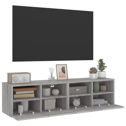 vidaXL TV Wall Cabinets 2 pcs Grey Sonoma 60x30x30 cm Engineered Wood