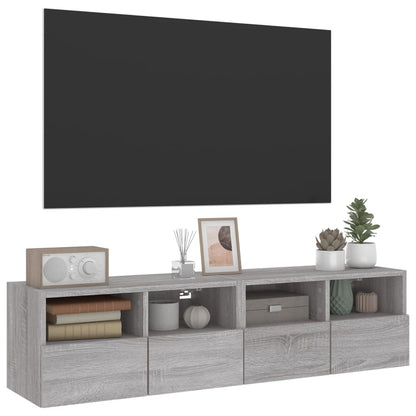 vidaXL TV Wall Cabinets 2 pcs Grey Sonoma 60x30x30 cm Engineered Wood