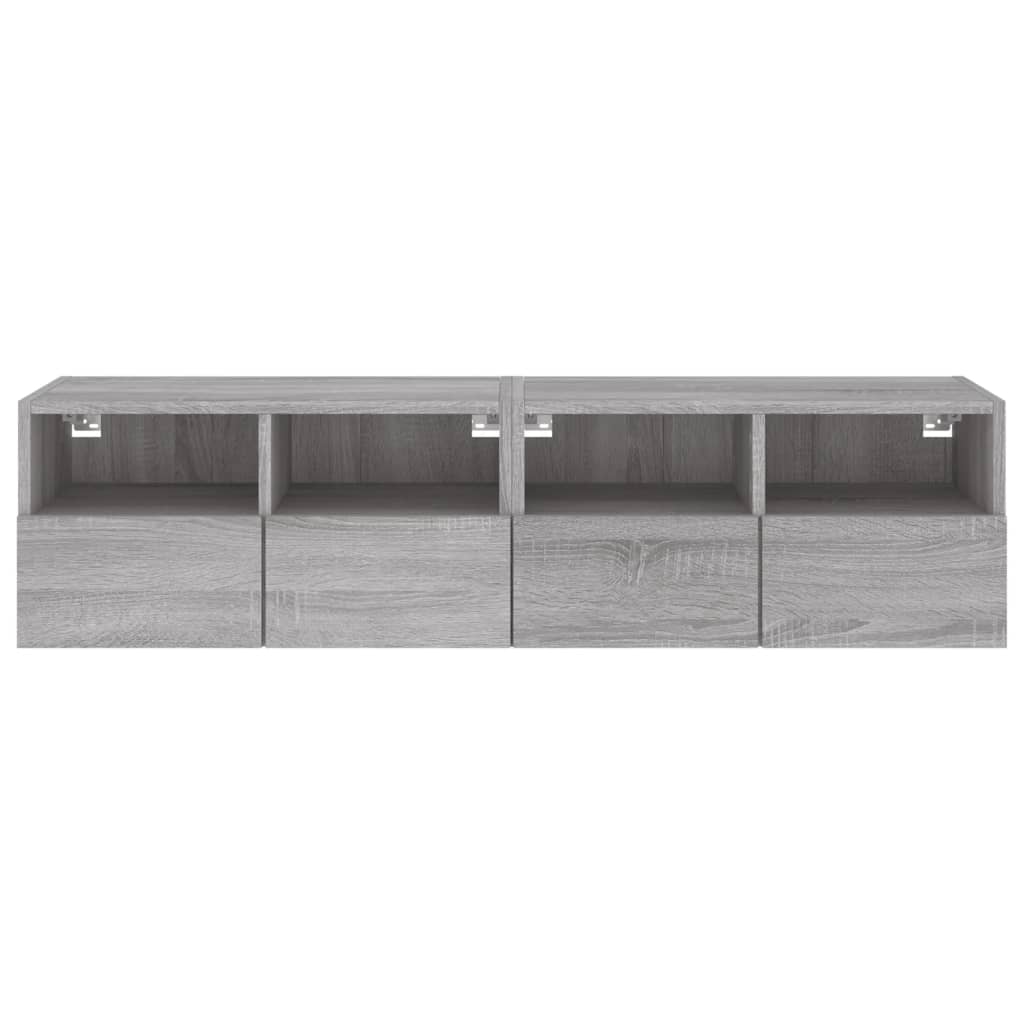 vidaXL TV Wall Cabinets 2 pcs Grey Sonoma 60x30x30 cm Engineered Wood