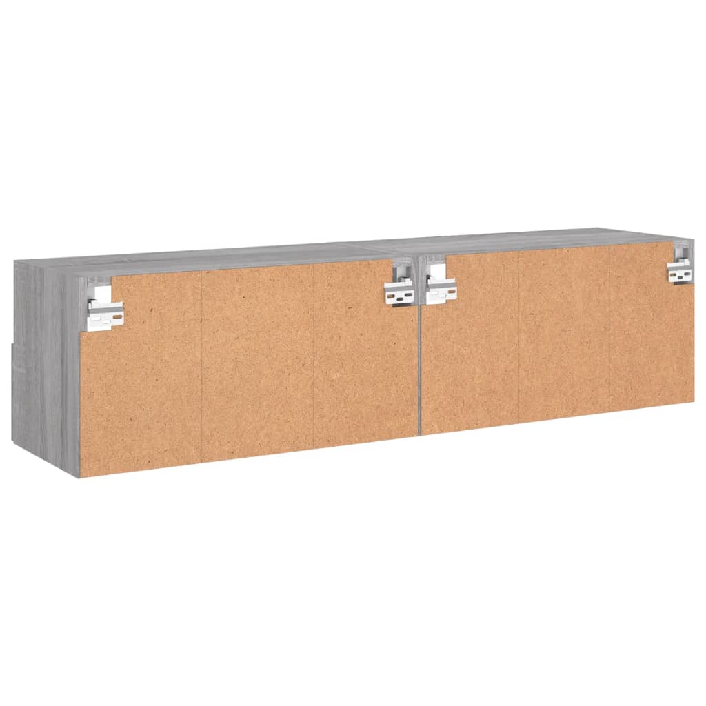 vidaXL TV Wall Cabinets 2 pcs Grey Sonoma 60x30x30 cm Engineered Wood