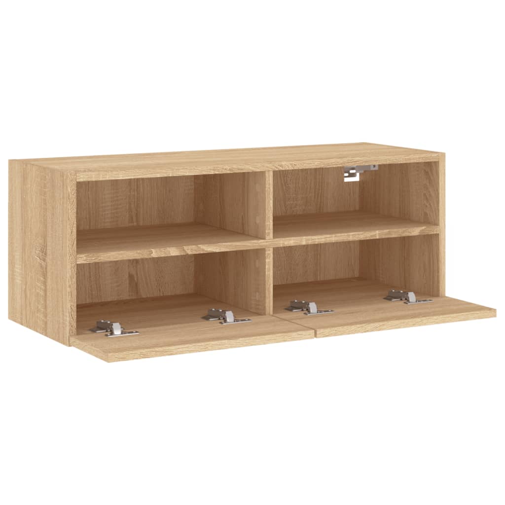 vidaXL TV Wall Cabinet Sonoma Oak 80x30x30 cm Engineered Wood