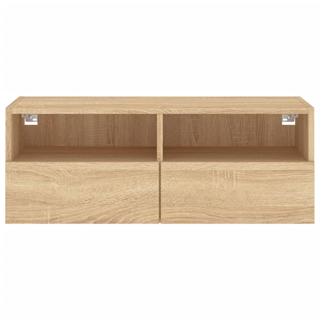 vidaXL TV Wall Cabinet Sonoma Oak 80x30x30 cm Engineered Wood
