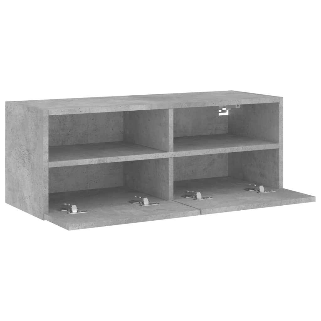 vidaXL TV Wall Cabinet Concrete Grey 80x30x30 cm Engineered Wood