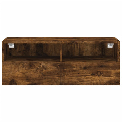 vidaXL TV Wall Cabinet Smoked Oak 80x30x30 cm Engineered Wood