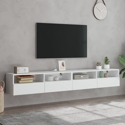 vidaXL TV Wall Cabinets 2 pcs White 100x30x30 cm Engineered Wood