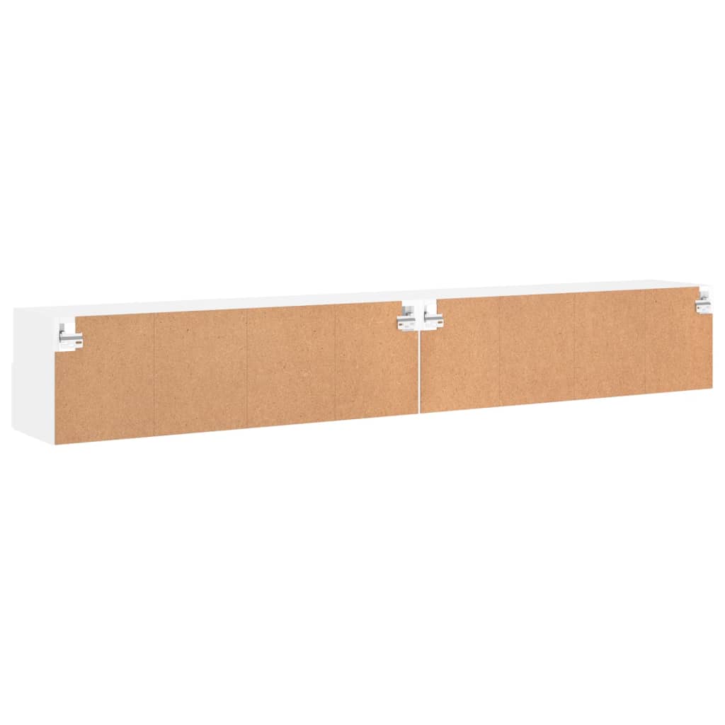 vidaXL TV Wall Cabinets 2 pcs White 100x30x30 cm Engineered Wood