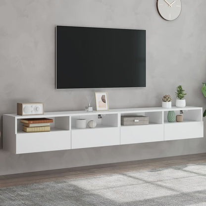 vidaXL TV Wall Cabinets 2 pcs White 100x30x30 cm Engineered Wood