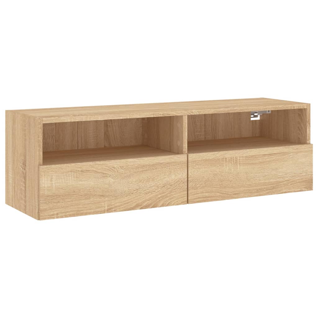 vidaXL TV Wall Cabinet Sonoma Oak 100x30x30 cm Engineered Wood
