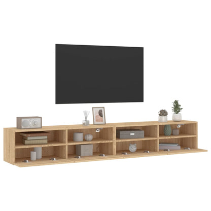 vidaXL TV Wall Cabinet | Set of 2 | Sonoma oak | Engineered wood | Medium