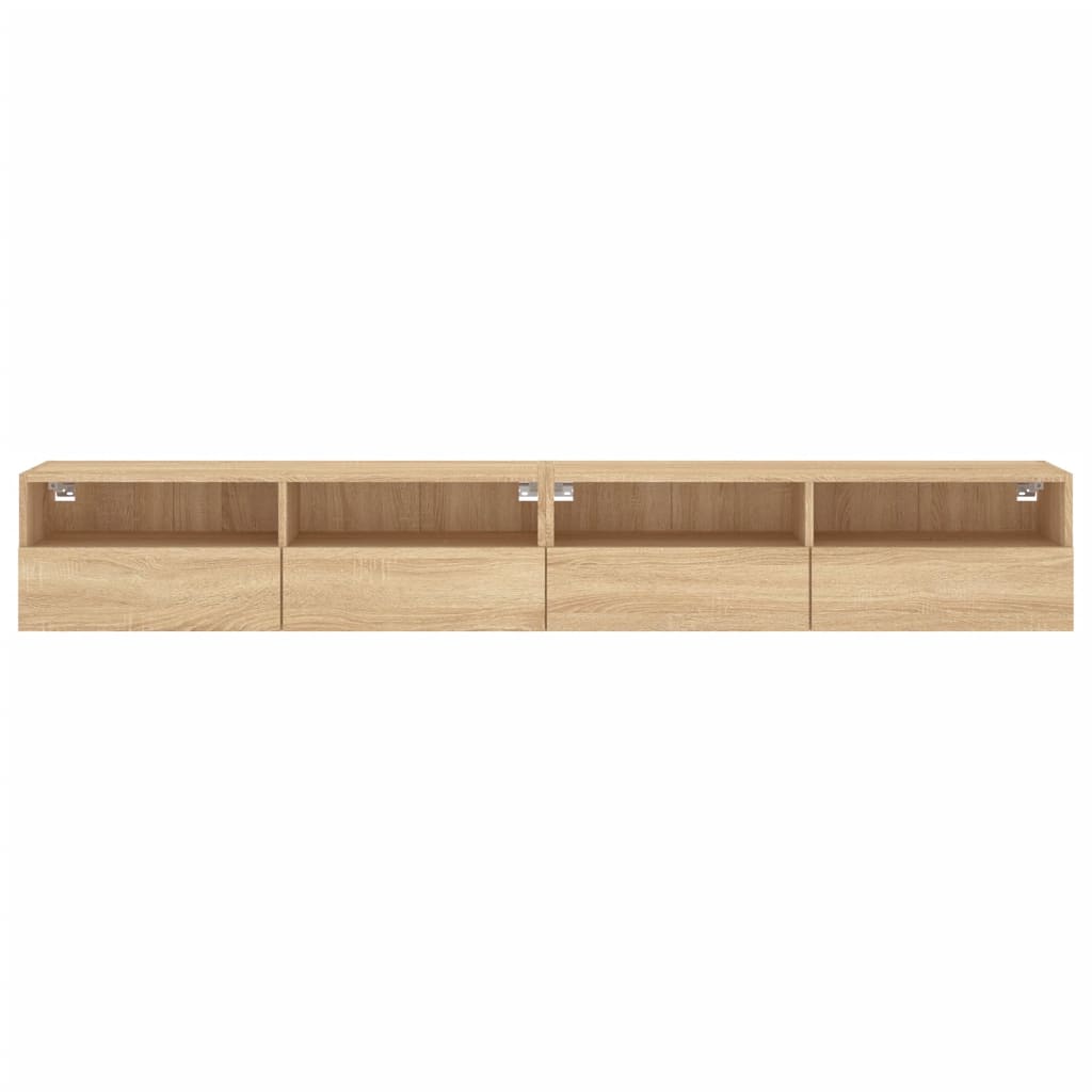 vidaXL TV Wall Cabinet | Set of 2 | Sonoma oak | Engineered wood | Medium