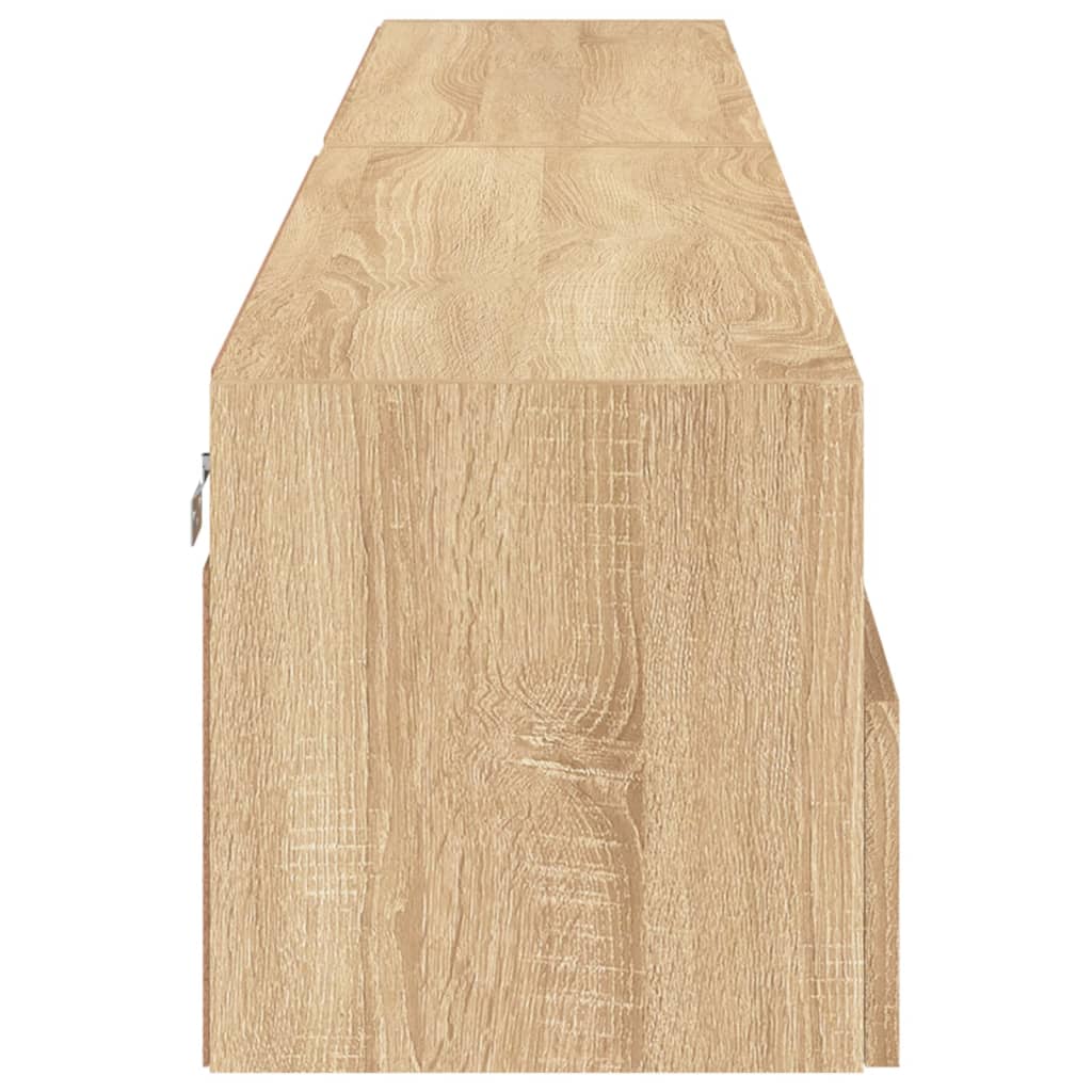 vidaXL TV Wall Cabinet | Set of 2 | Sonoma oak | Engineered wood | Medium