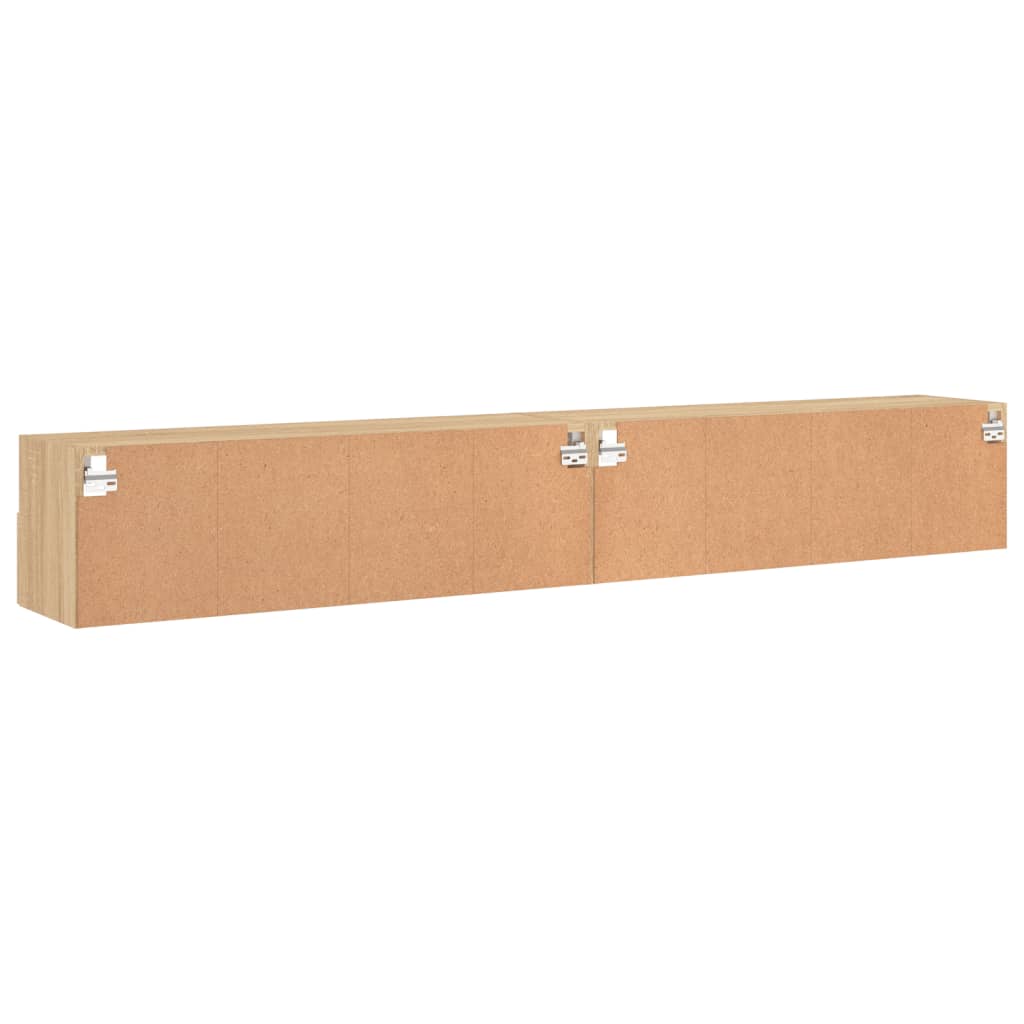 vidaXL TV Wall Cabinet | Set of 2 | Sonoma oak | Engineered wood | Medium