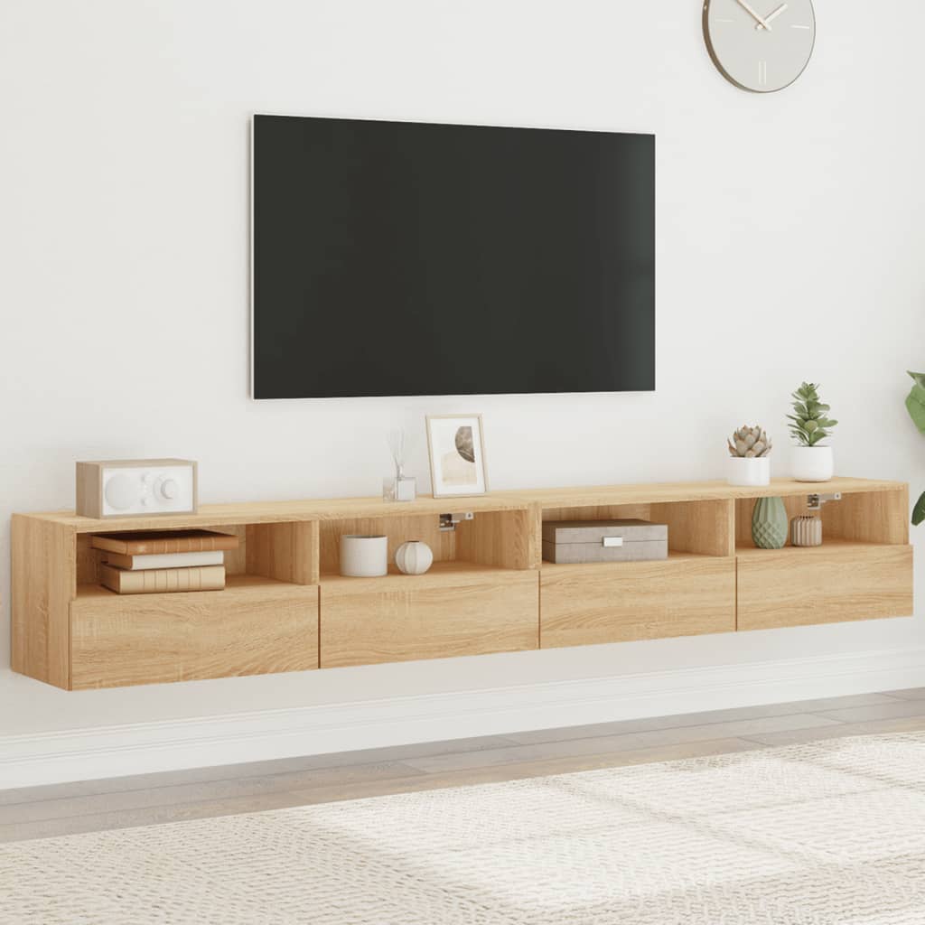 vidaXL TV Wall Cabinet | Set of 2 | Sonoma oak | Engineered wood | Medium
