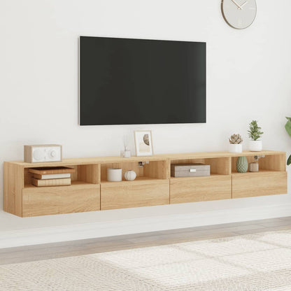 vidaXL TV Wall Cabinet | Set of 2 | Sonoma oak | Engineered wood | Medium