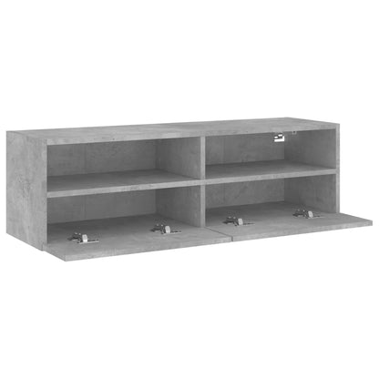 vidaXL TV Wall Cabinet Concrete Grey 100x30x30 cm Engineered Wood