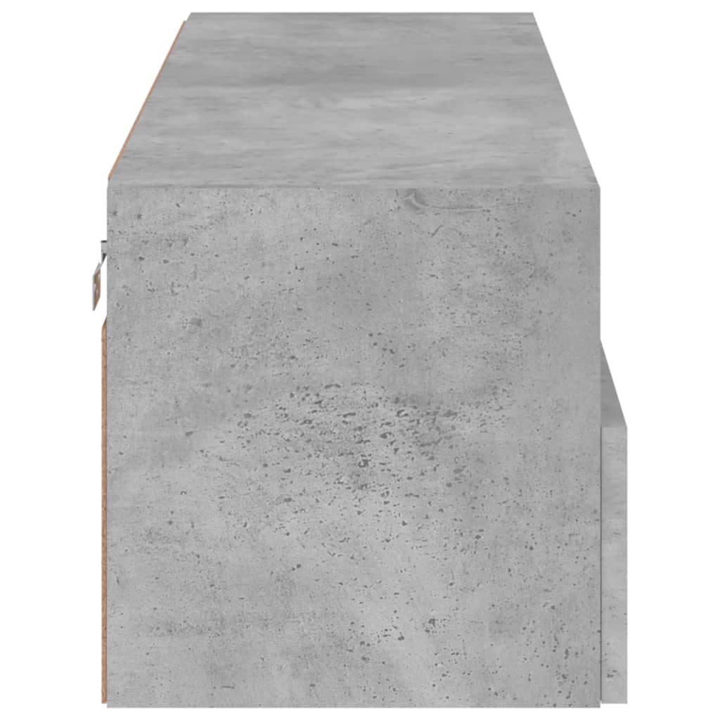 vidaXL TV Wall Cabinet Concrete Grey 100x30x30 cm Engineered Wood
