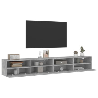 vidaXL TV Wall Cabinet | Set of 2 | Concrete Grey | Engineered Wood | Medium