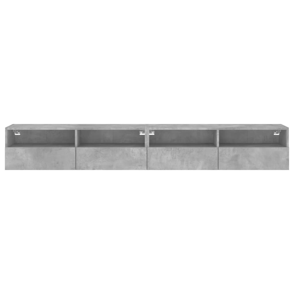 vidaXL TV Wall Cabinet | Set of 2 | Concrete Grey | Engineered Wood | Medium