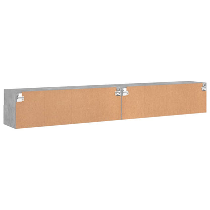vidaXL TV Wall Cabinet | Set of 2 | Concrete Grey | Engineered Wood | Medium