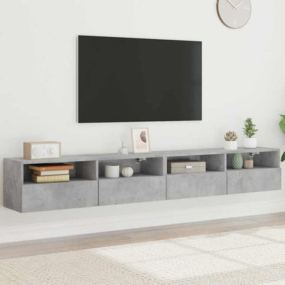 vidaXL TV Wall Cabinets 2 pcs Concrete Grey 100x30x30 cm