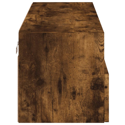 vidaXL TV Wall Cabinet Smoked Oak 100x30x30 cm Engineered Wood