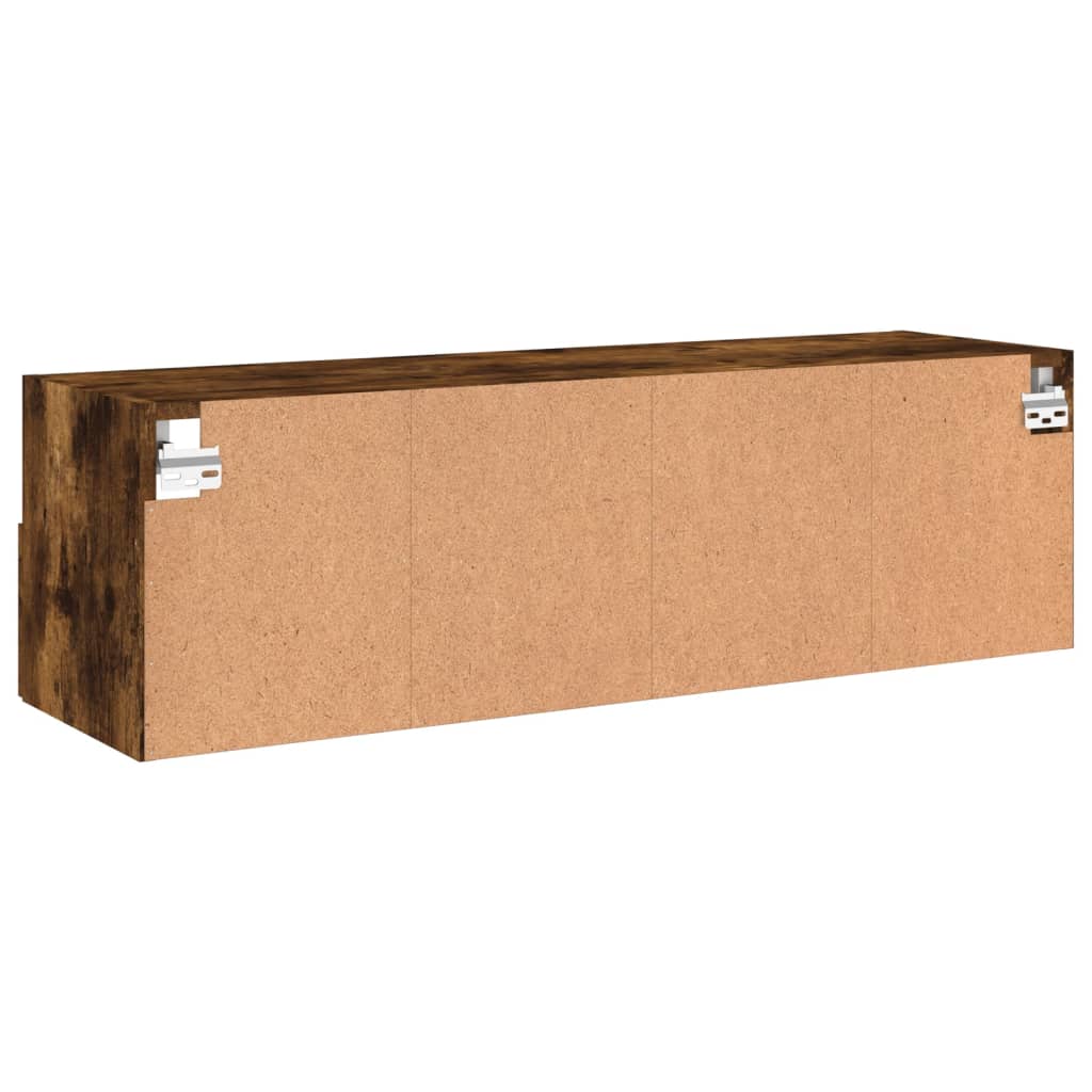 vidaXL TV Wall Cabinet Smoked Oak 100x30x30 cm Engineered Wood
