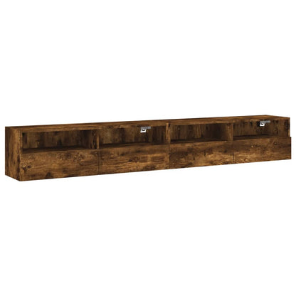 vidaXL TV Wall Cabinet | Set of 2 | Smoked Oak | Engineered Wood