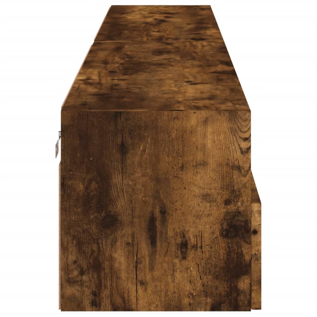 vidaXL TV Wall Cabinet | Set of 2 | Smoked Oak | Engineered Wood