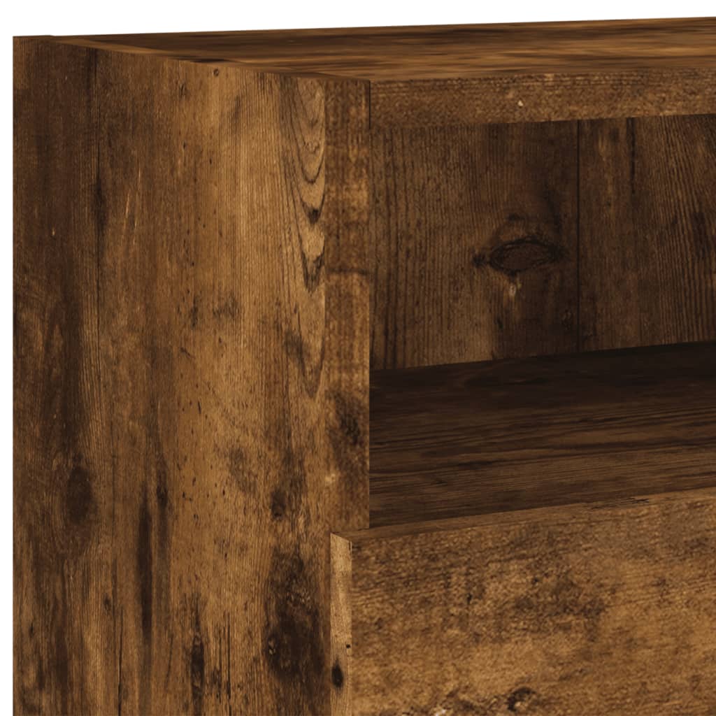 vidaXL TV Wall Cabinet | Set of 2 | Smoked Oak | Engineered Wood
