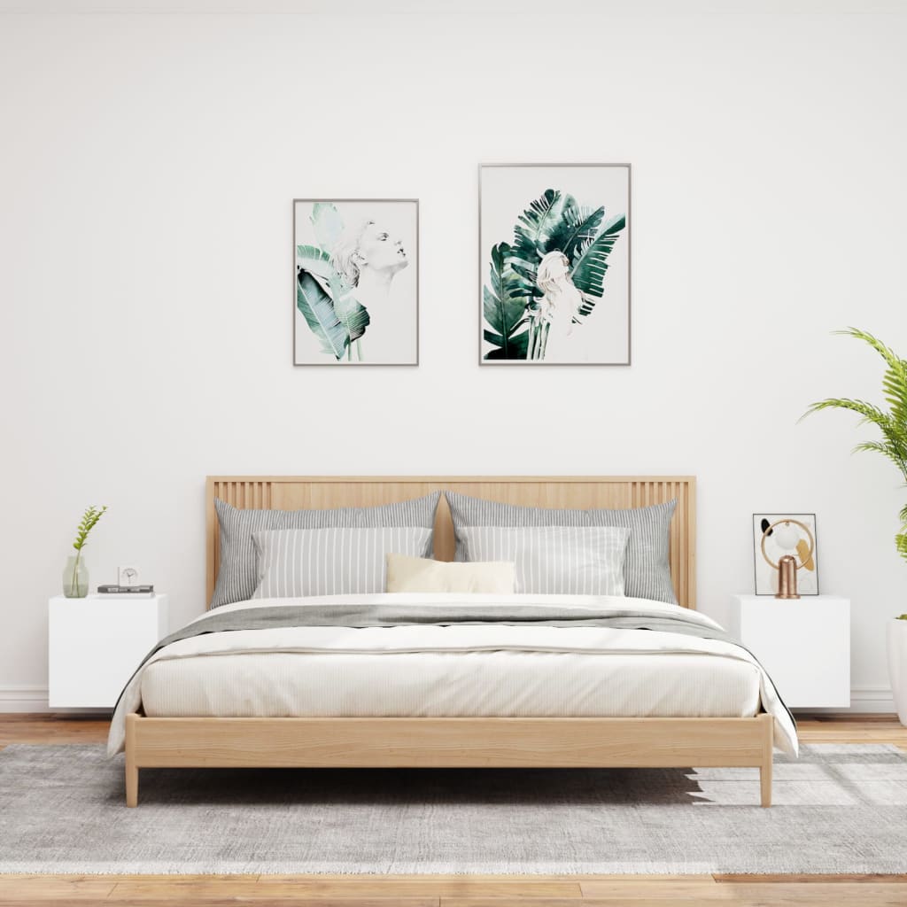 vidaXL TV Wall Cabinets 2 pcs White 40.5x30x40 cm Engineered Wood
