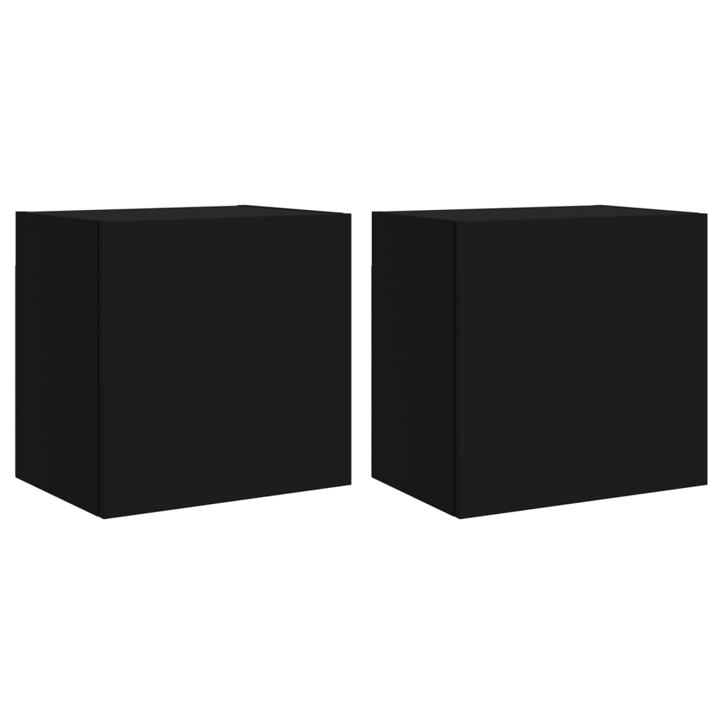 vidaXL TV Wall Cabinets 2 pcs Black 40.5x30x40 cm Engineered Wood