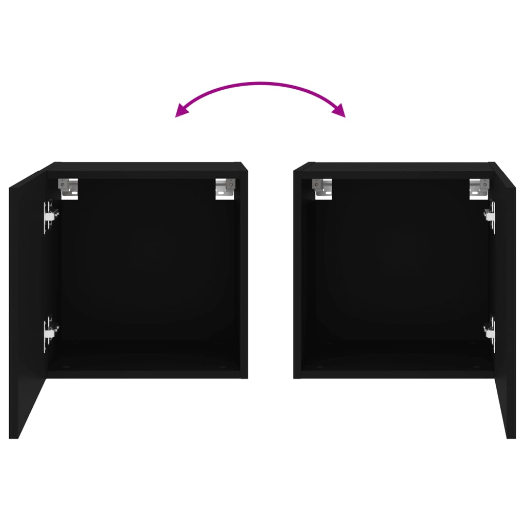 vidaXL TV Wall Cabinets 2 pcs Black 40.5x30x40 cm Engineered Wood