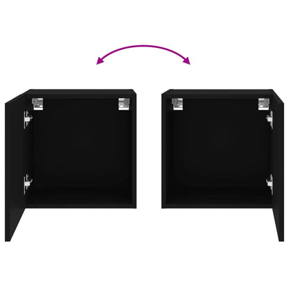 vidaXL TV Wall Cabinets 2 pcs Black 40.5x30x40 cm Engineered Wood