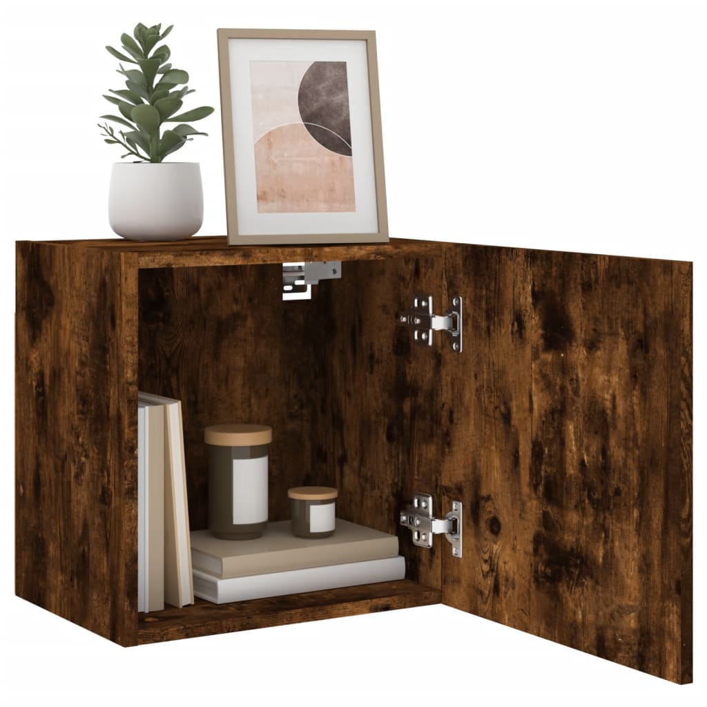 vidaXL TV Wall Cabinet Smoked Oak 40.5x30x40 cm Engineered Wood