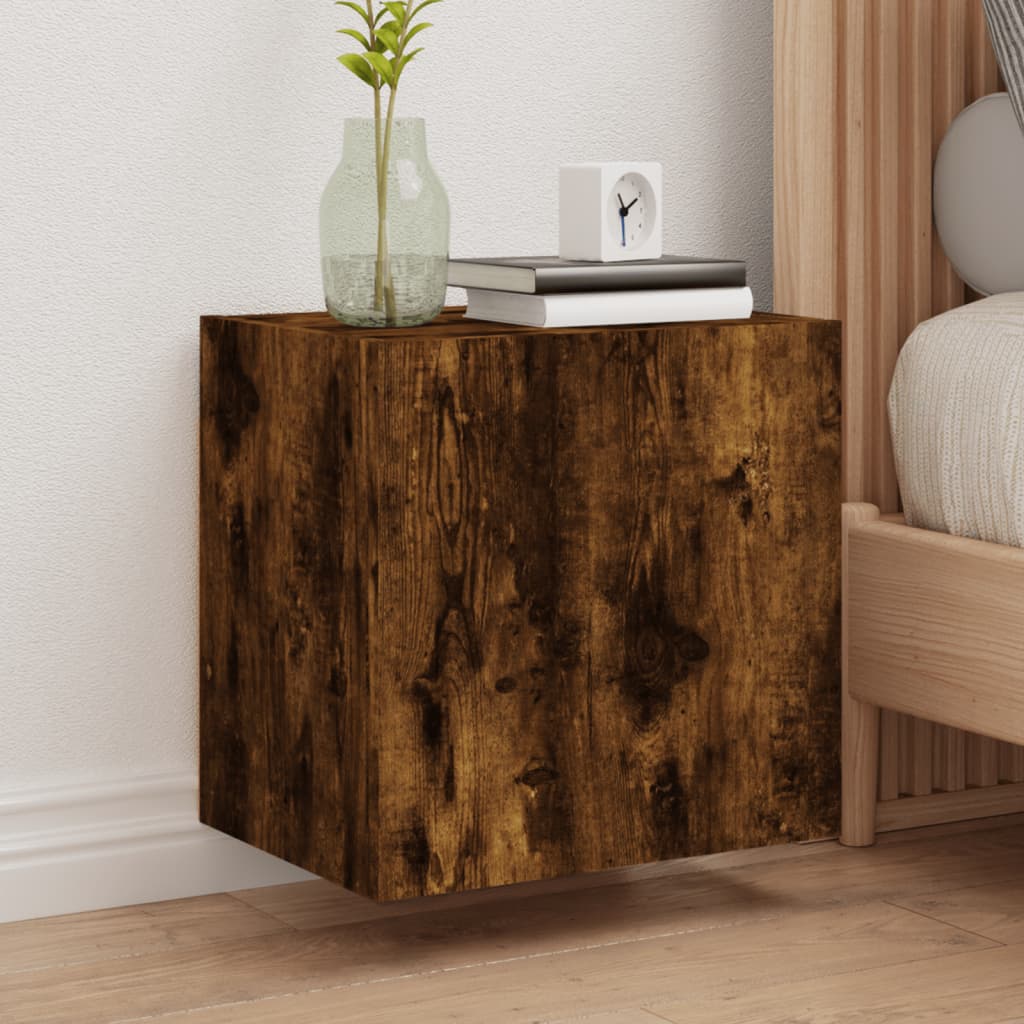 vidaXL TV Wall Cabinet Smoked Oak 40.5x30x40 cm Engineered Wood