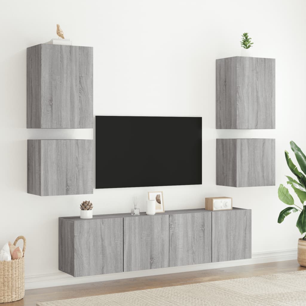 vidaXL TV Wall Cabinet Grey Sonoma 40.5x30x40 cm Engineered Wood