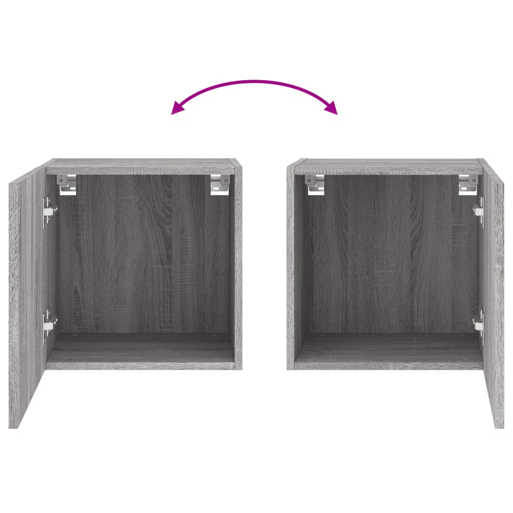vidaXL TV Wall Cabinet Grey Sonoma 40.5x30x40 cm Engineered Wood