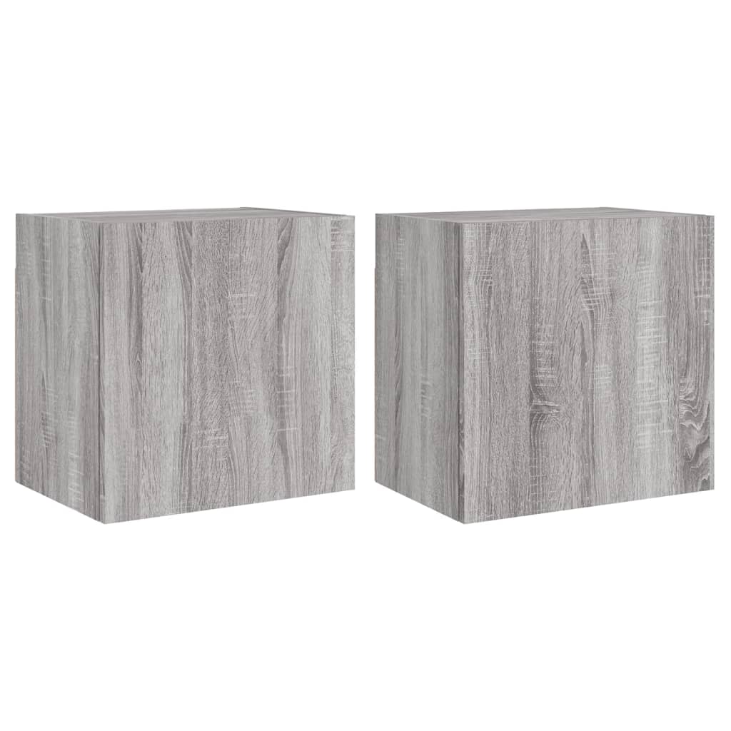 vidaXL TV Wall Cabinets 2 pcs Grey Sonoma 40.5x30x40 cm Engineered Wood
