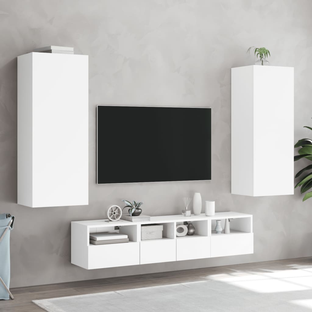 vidaXL TV Wall Cabinet White 40.5x30x102 cm Engineered Wood