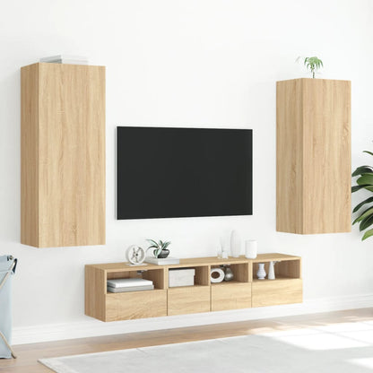 vidaXL TV Wall Cabinet Sonoma Oak 40.5x30x102 cm Engineered Wood