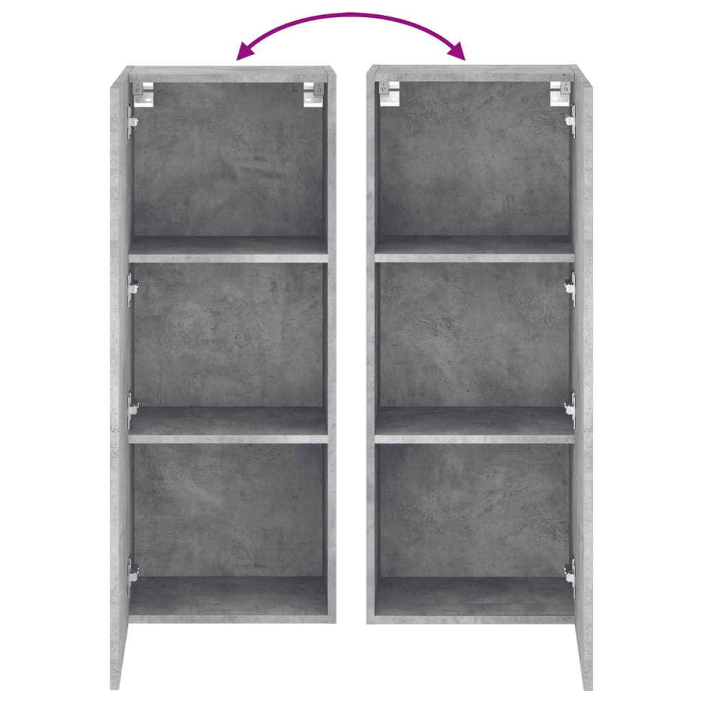 vidaXL TV Wall Cabinet Concrete Grey 40.5x30x102 cm Engineered Wood