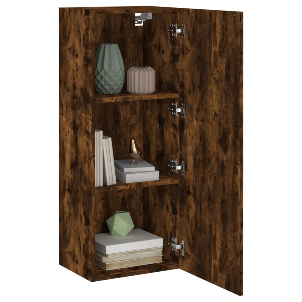 vidaXL TV Wall Cabinet Smoked Oak 40.5x30x102 cm Engineered Wood