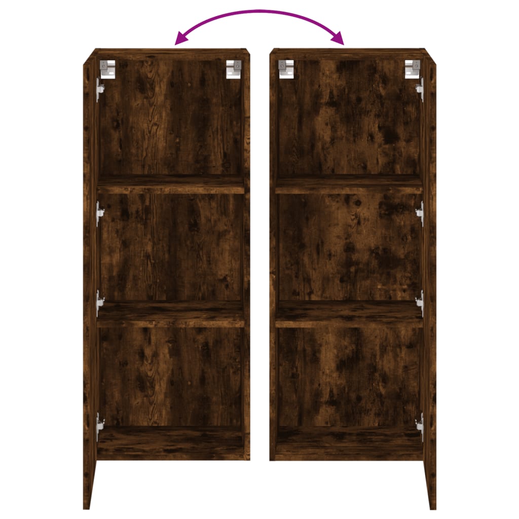 vidaXL TV Wall Cabinet Smoked Oak 40.5x30x102 cm Engineered Wood