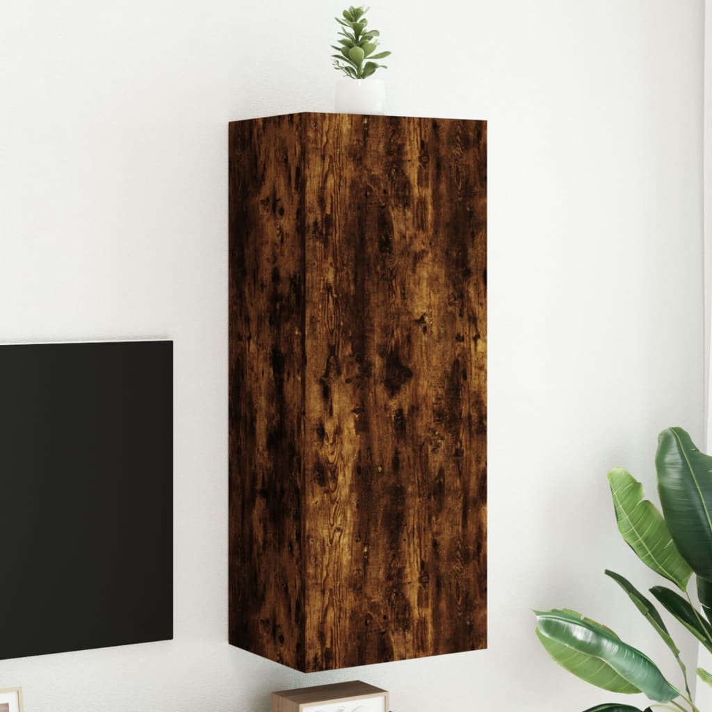 vidaXL TV Wall Cabinet Smoked Oak 40.5x30x102 cm Engineered Wood