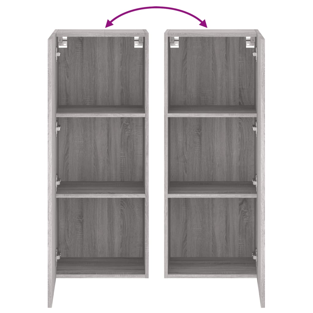 vidaXL TV Wall Cabinet Grey Sonoma 40.5x30x102 cm Engineered Wood